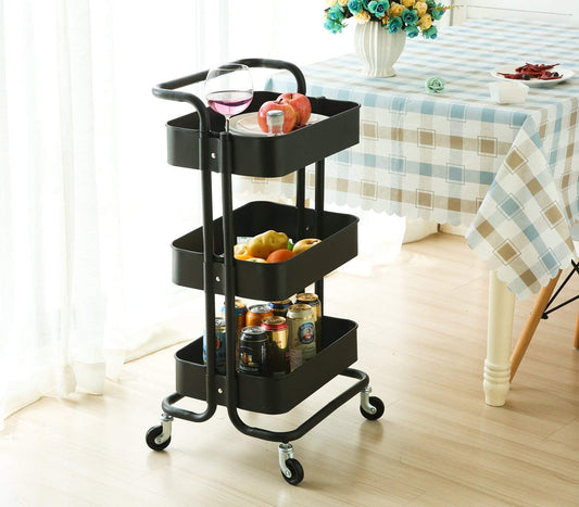 JIALTO 3 Tier Multipurpose  Trolley Rack - Black
