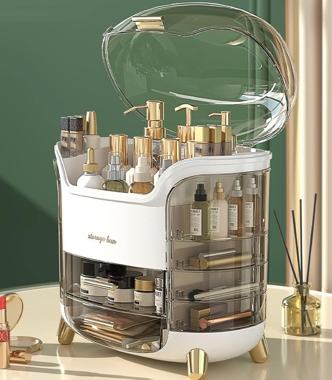 Jialto  Makeup Organizer Box | Countertop Cosmetic Organizer for Woman